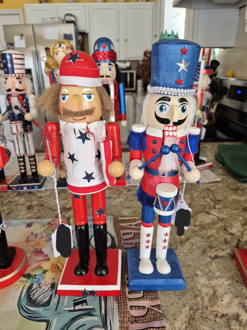 Nutcracker Pair In Festive Red White And Blue